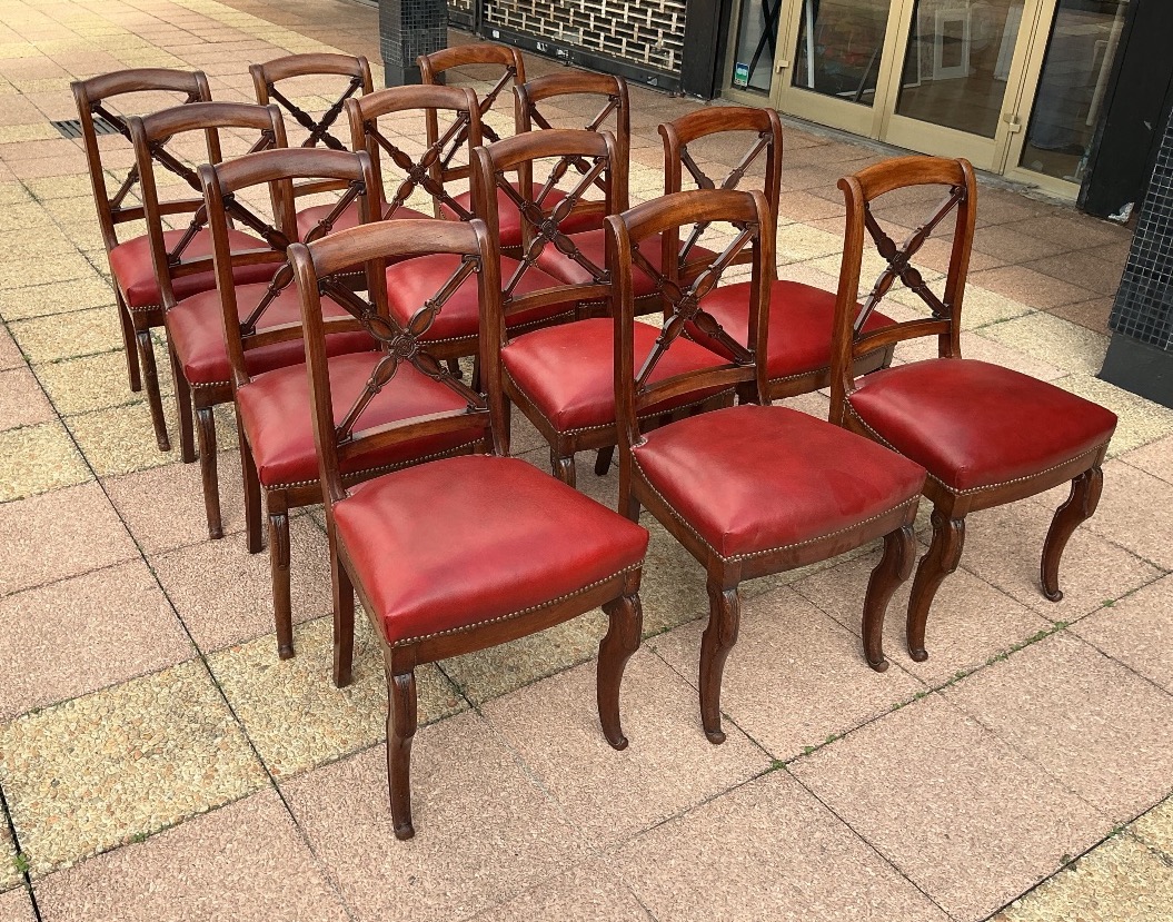 12 chaises en acajou.-photo-4