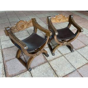 A Pair Of Curule Chairs, Known As "dagobert" Chairs