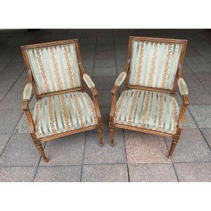 A Pair Of Louis XVI Style Armchairs.
