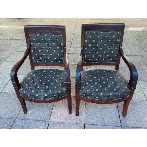 Two Empire Period Mahogany Armchairs.