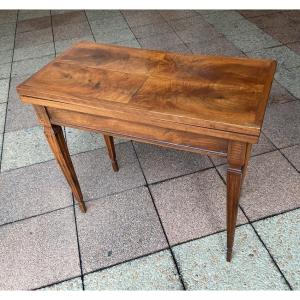 A Louis XVI-style Game Table Made Of Walnut.