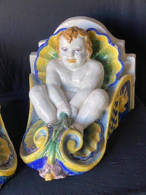 Pair Of Italian Wall Consoles.-photo-2
