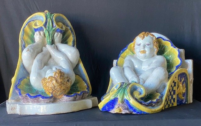 Pair Of Italian Wall Consoles.-photo-4