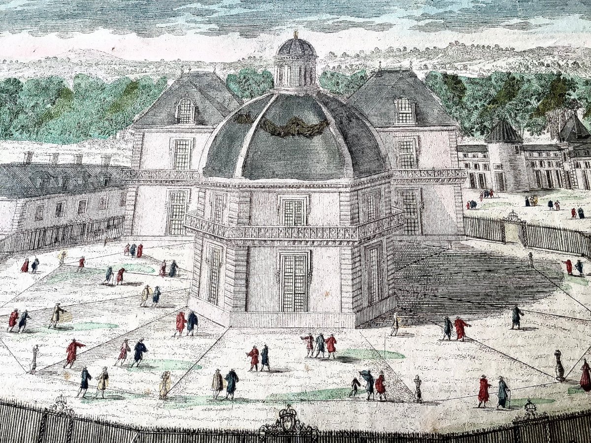 Gravure Encadrée: Vue Et Perspective  De La Ménagerie de Versailles édité Par Jean  Circa XVIII ème -photo-2