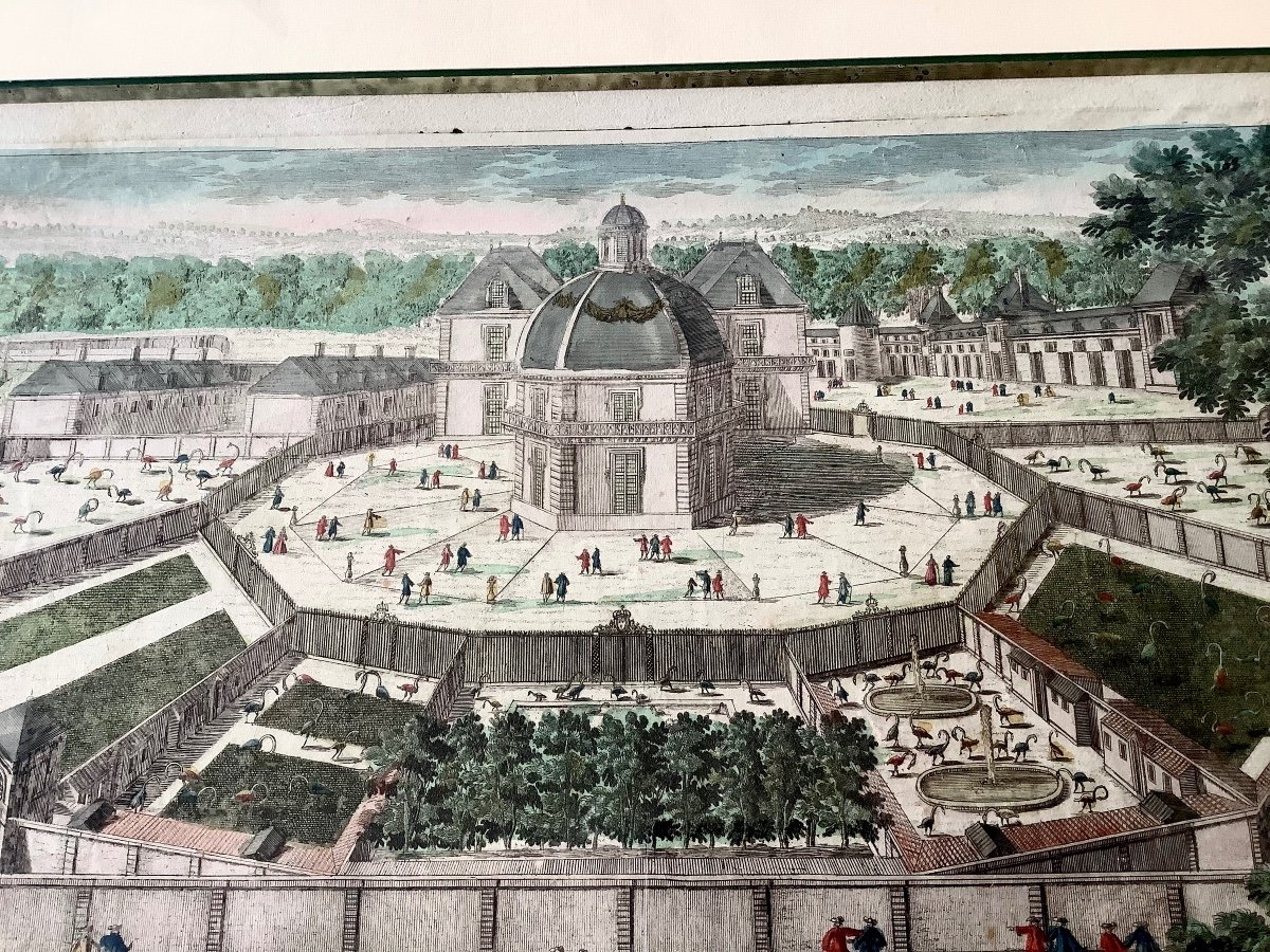 Gravure Encadrée: Vue Et Perspective  De La Ménagerie de Versailles édité Par Jean  Circa XVIII ème -photo-4