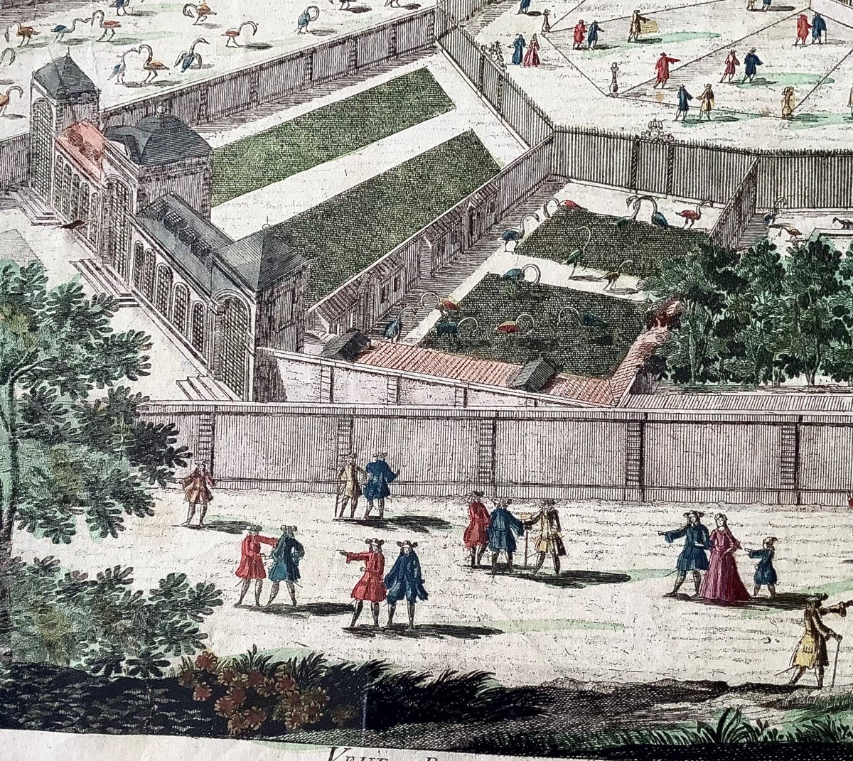 Gravure Encadrée: Vue Et Perspective  De La Ménagerie de Versailles édité Par Jean  Circa XVIII ème -photo-3