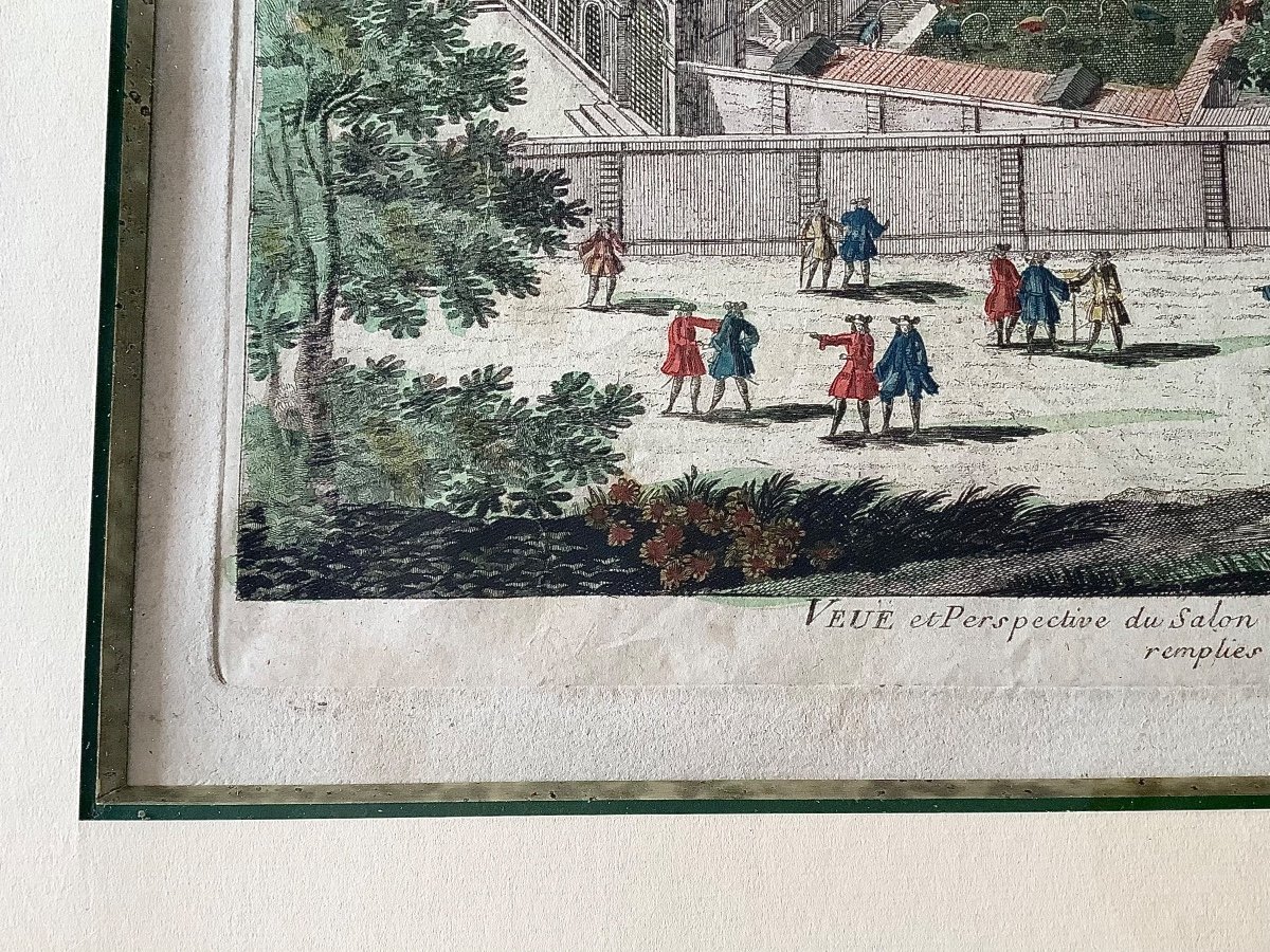 Gravure Encadrée: Vue Et Perspective  De La Ménagerie de Versailles édité Par Jean  Circa XVIII ème -photo-7