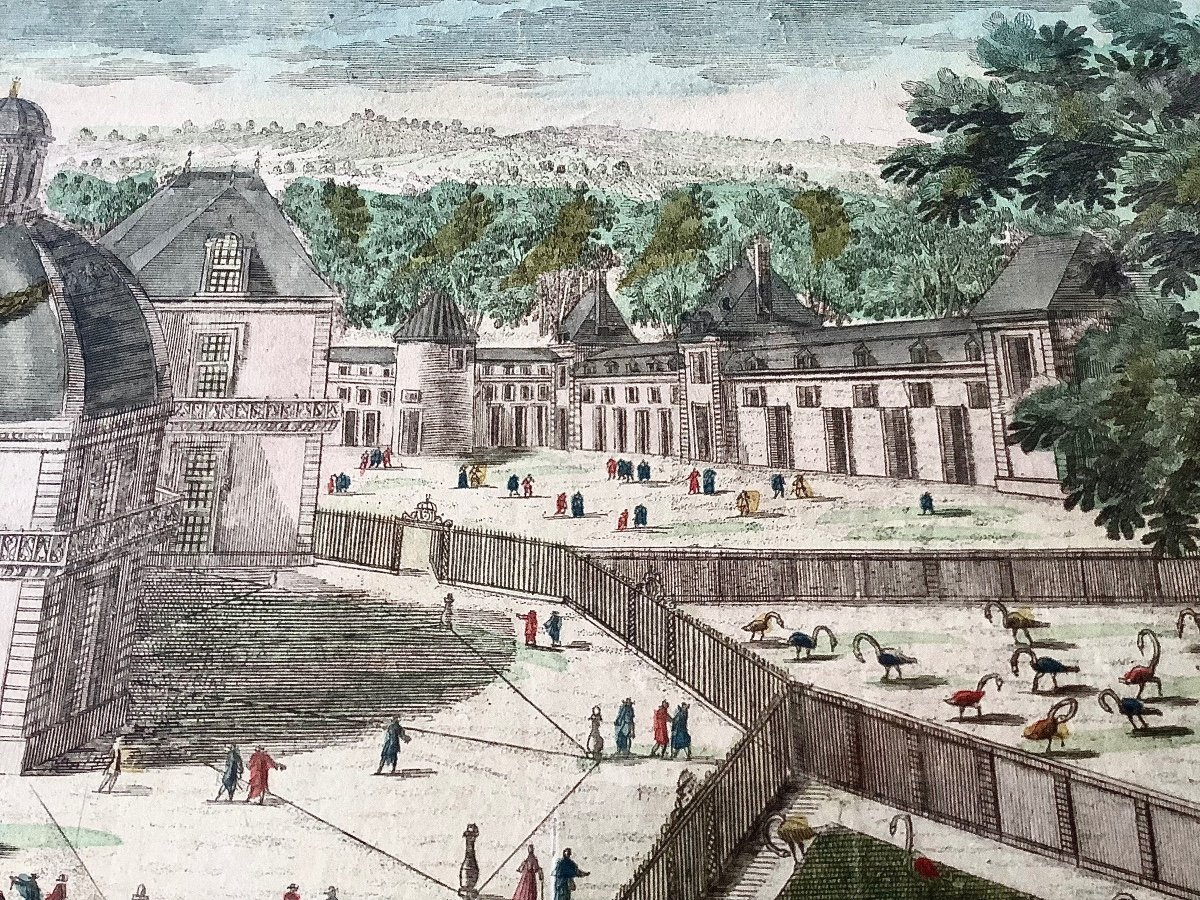 Gravure Encadrée: Vue Et Perspective  De La Ménagerie de Versailles édité Par Jean  Circa XVIII ème -photo-8