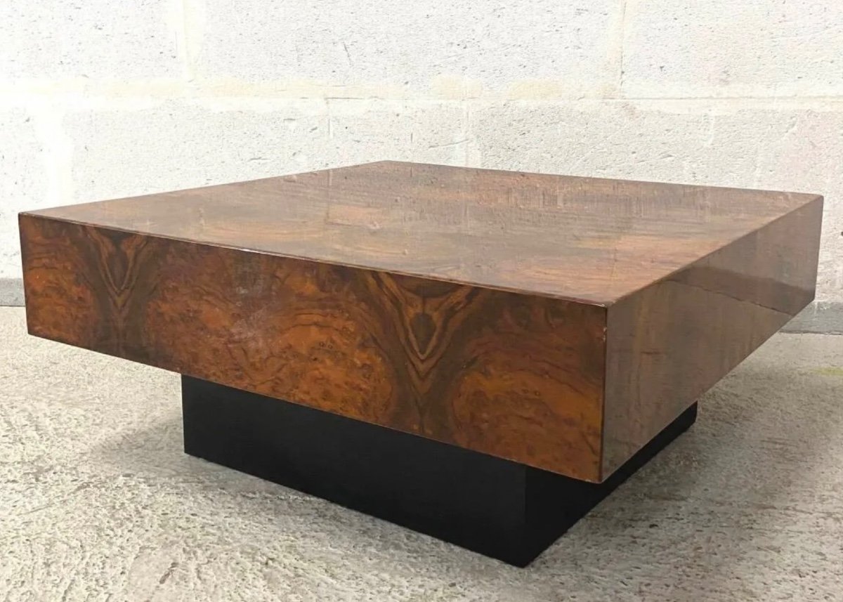 Table Basse Dans Le Goût De Willy Rizzo Circa 1970 -photo-3