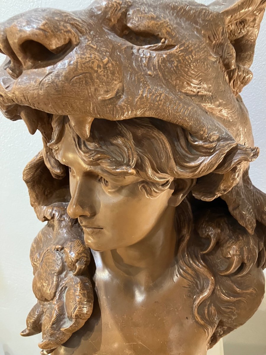 Terracotta Bust Of Fredegund By Carrier Belleuse -photo-3