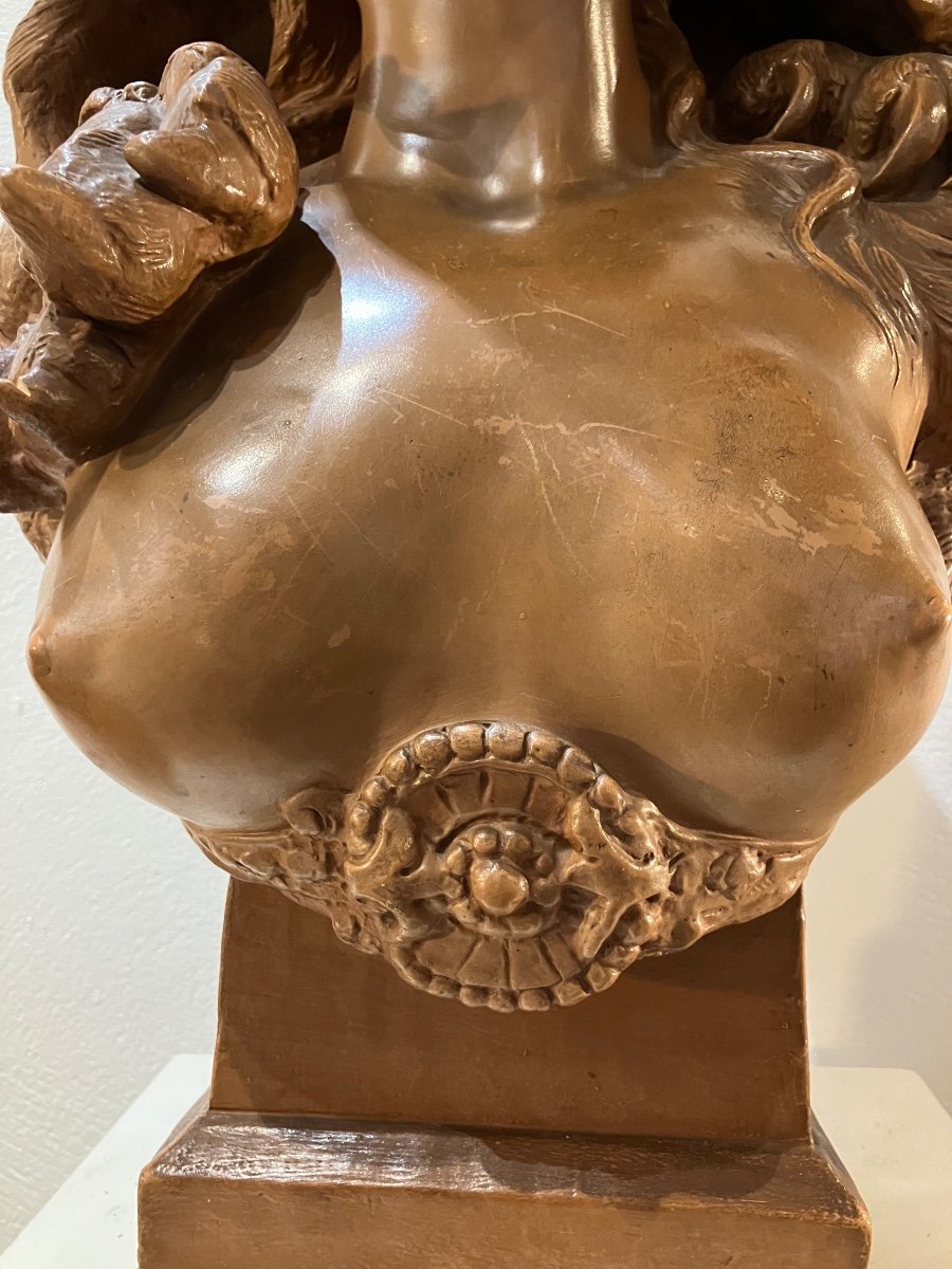 Terracotta Bust Of Fredegund By Carrier Belleuse -photo-2