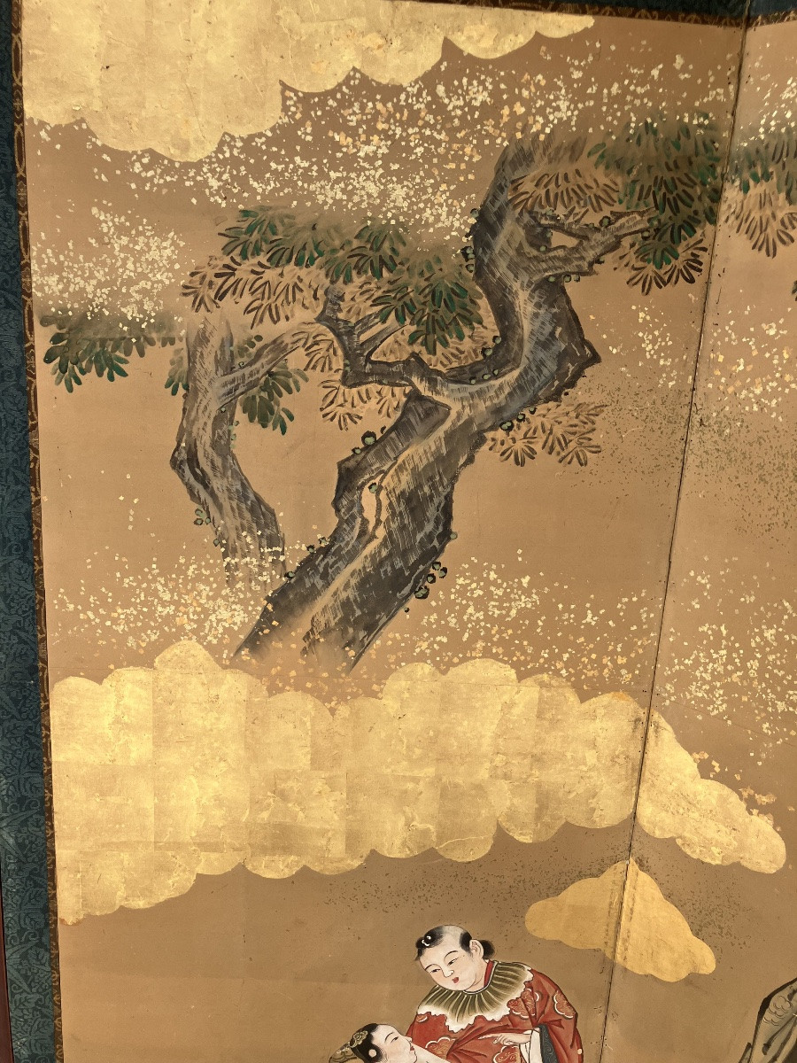 Japanese Screen Called Byobu, Late Edo Period (1603-1868), Mid-19th Century.-photo-3