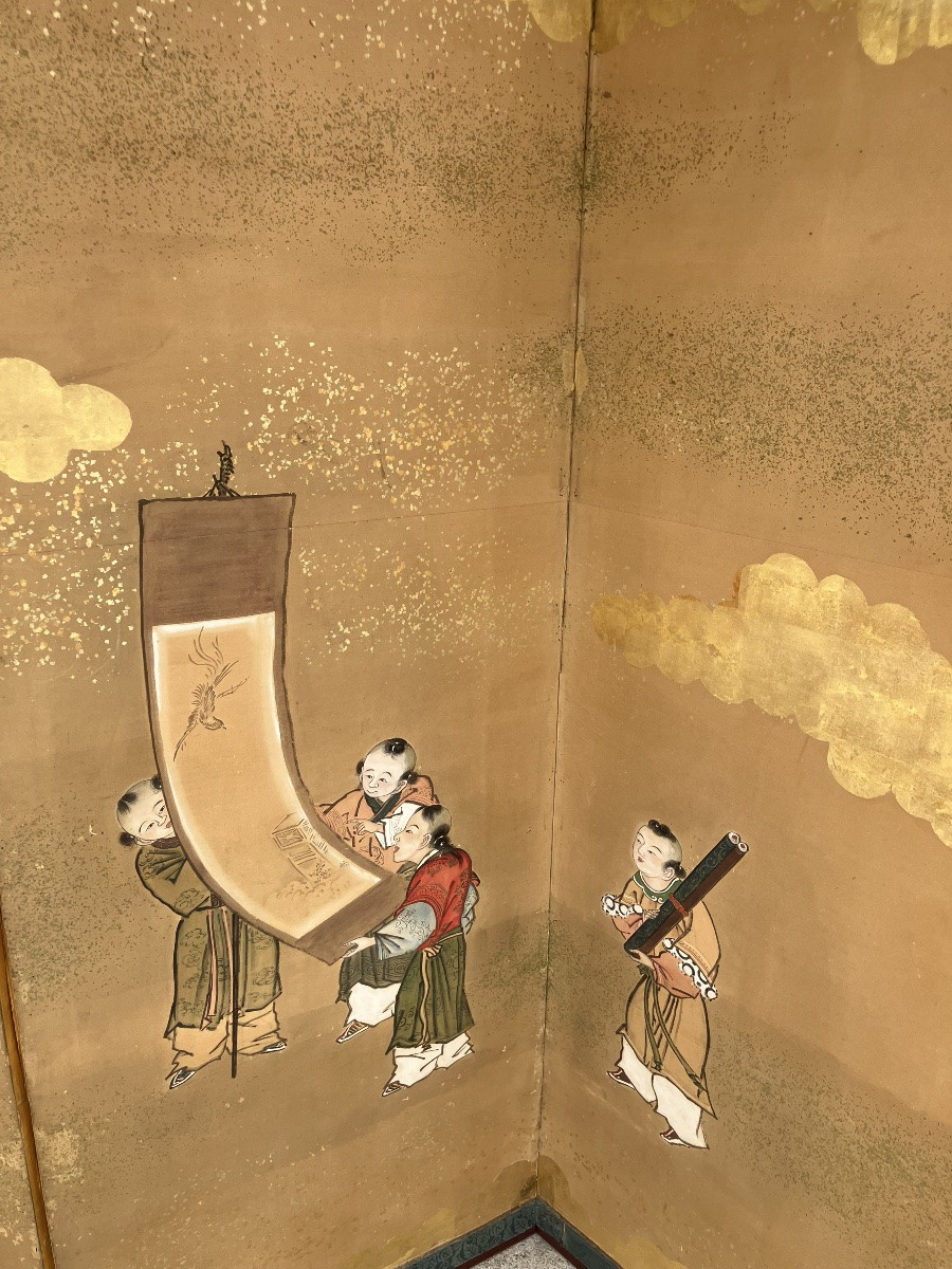 Japanese Screen Called Byobu, Late Edo Period (1603-1868), Mid-19th Century.-photo-1