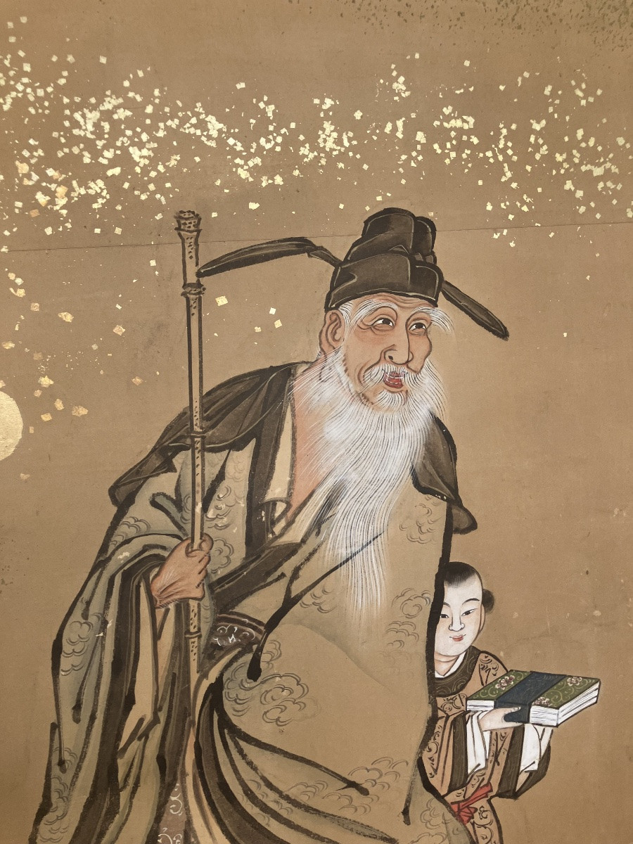 Japanese Screen Called Byobu, Late Edo Period (1603-1868), Mid-19th Century.-photo-3