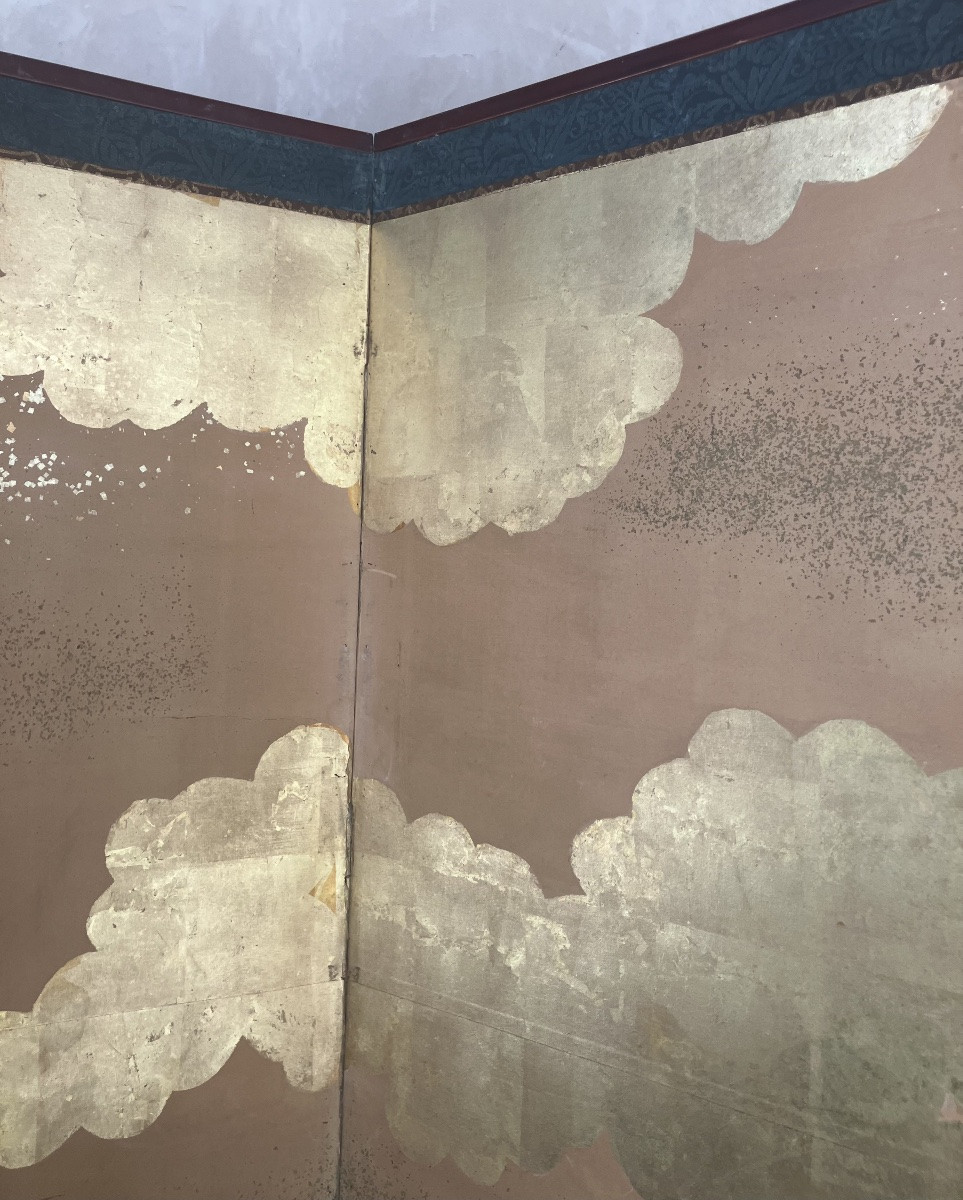 Japanese Screen Called Byobu, Late Edo Period (1603-1868), Mid-19th Century.-photo-4