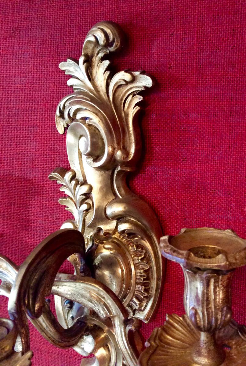 Applies Pair Gilt Bronze Louis XV Style-photo-3