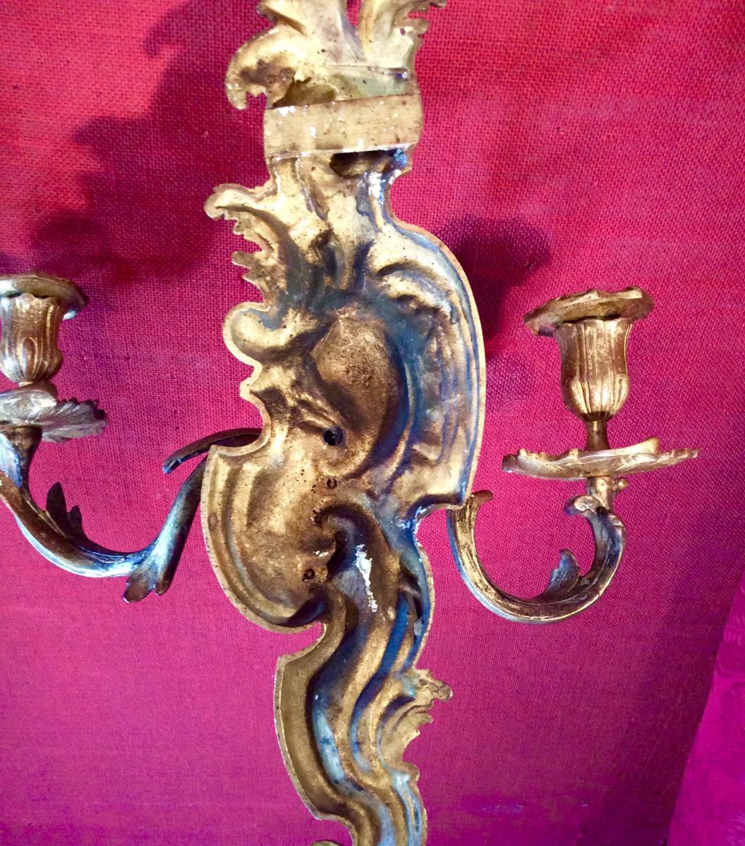 Applies Pair Gilt Bronze Louis XV Style-photo-4