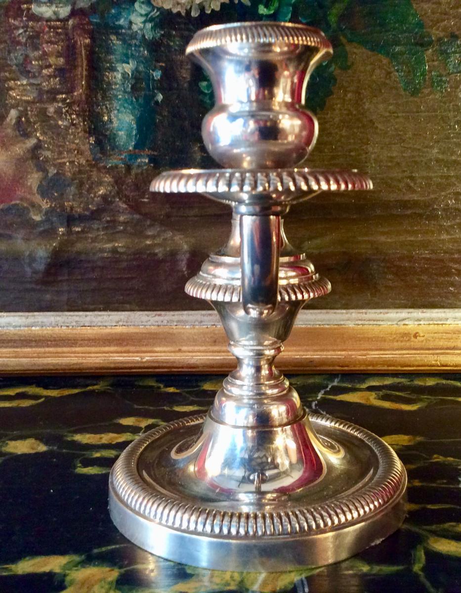 Pair Silver Metal Candlesticks-photo-5