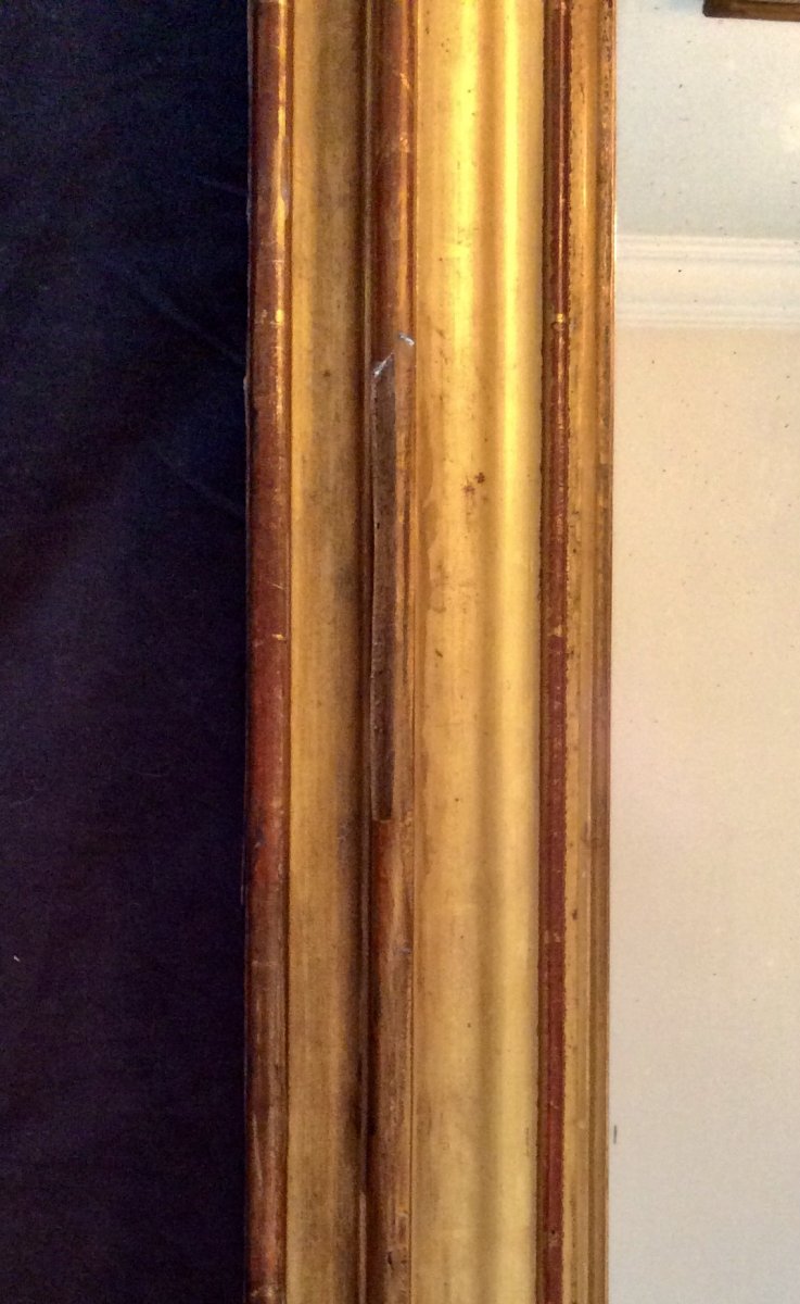Louis Phillipe Golden Fireplace Mirror-photo-6