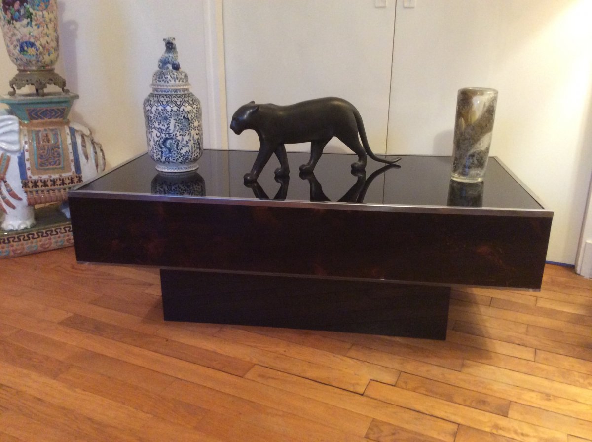 Table Basse Vintage Des Années 1970 par Éric Maville et JC Mahey. -photo-2