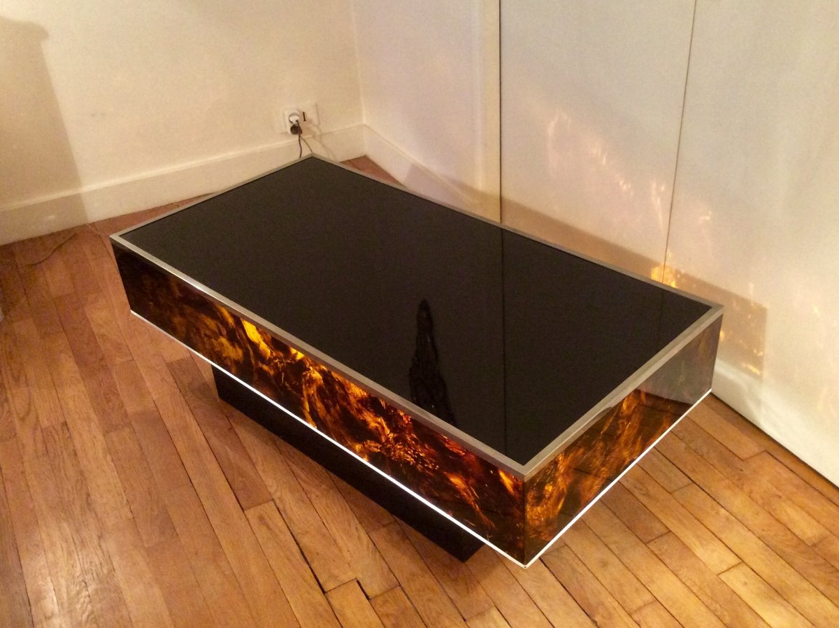 Table Basse Vintage Des Années 1970 par Éric Maville et JC Mahey. -photo-1