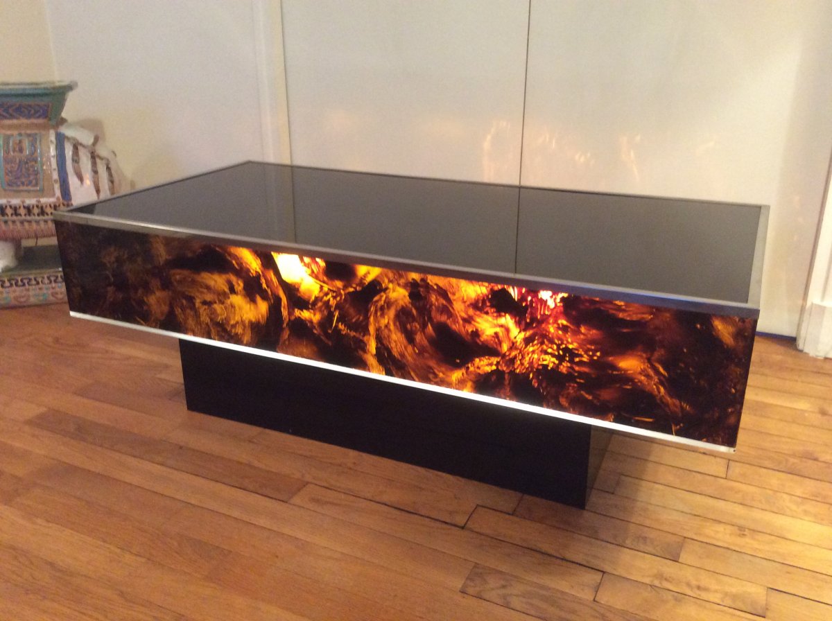 Table Basse Vintage Des Années 1970 par Éric Maville et JC Mahey. -photo-2