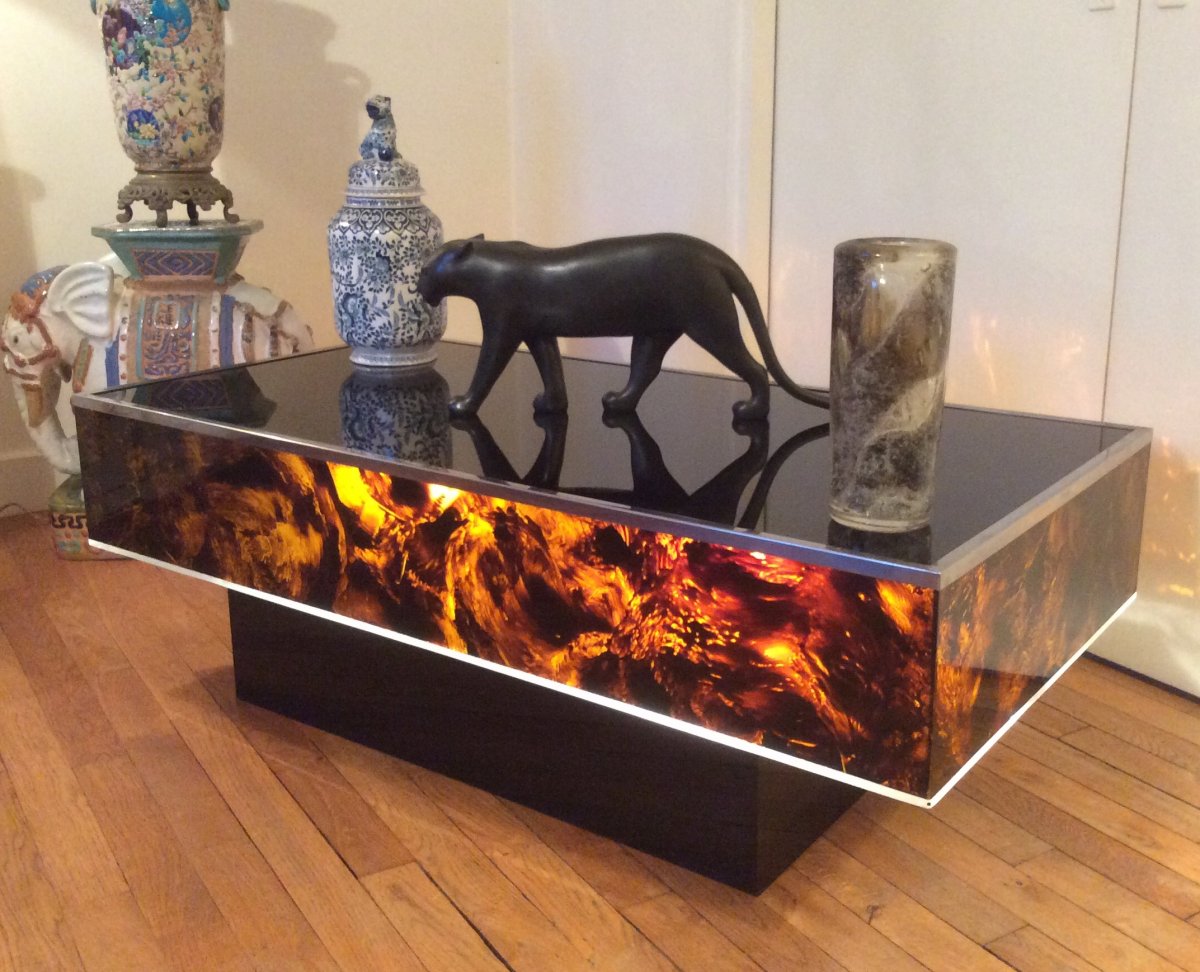 Table Basse Vintage Des Années 1970 par Éric Maville et JC Mahey. -photo-3