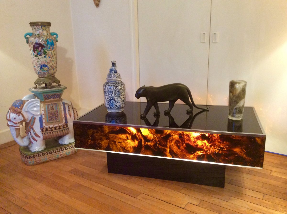 Table Basse Vintage Des Années 1970 par Éric Maville et JC Mahey. -photo-5