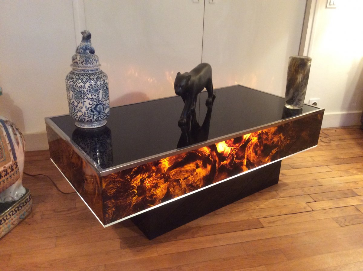 Table Basse Vintage Des Années 1970 par Éric Maville et JC Mahey. -photo-6