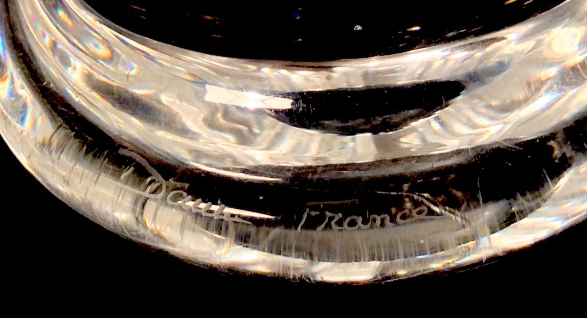 Vase En Cristal de DAUM En Forme De Colonne Tronquée -photo-4