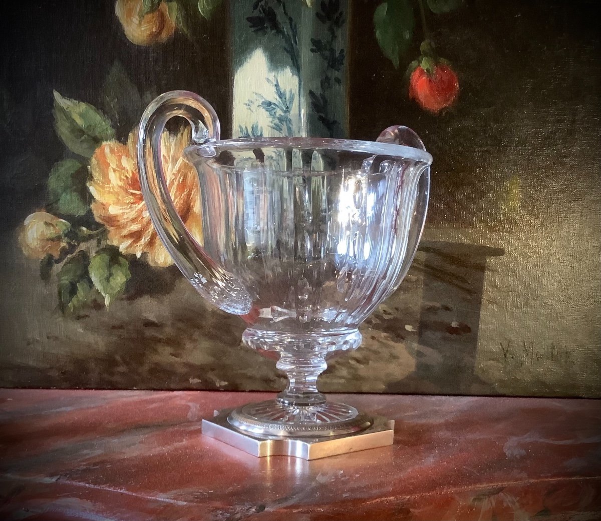 Engraved Crystal Cup Attributed To Baccart Early Nineteenth-photo-4