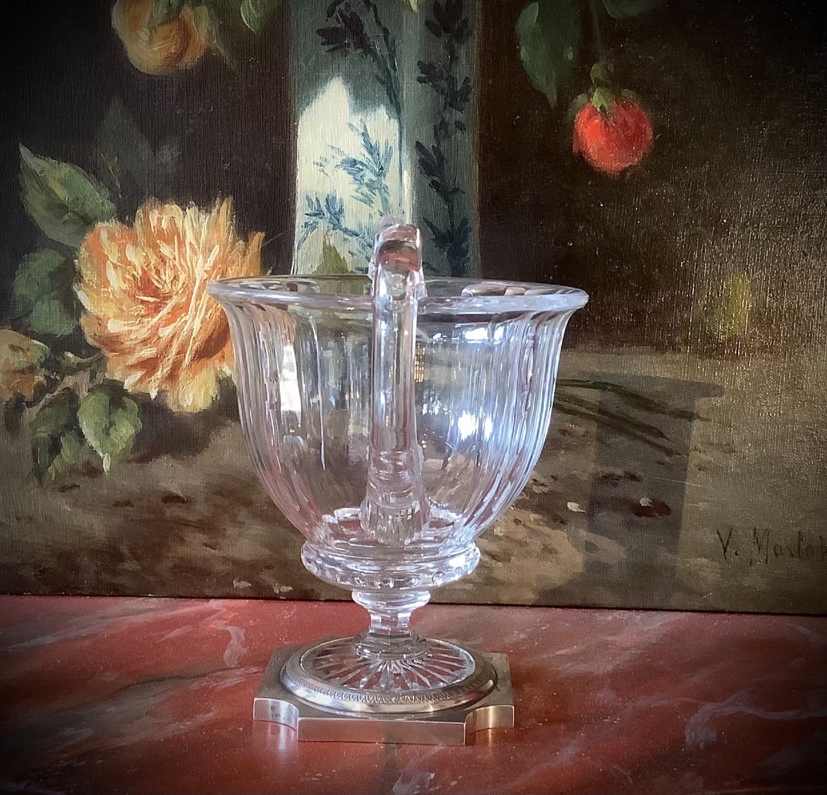 Engraved Crystal Cup Attributed To Baccart Early Nineteenth-photo-1