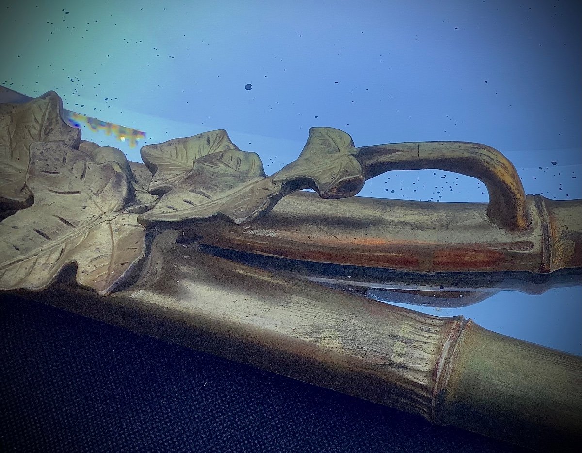 Miroir Aux Bambous Et Médaillon d'époque Napoléon III-photo-8