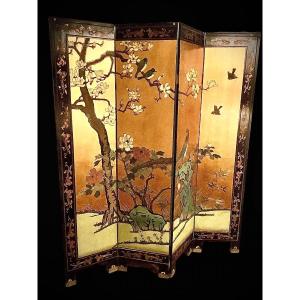 Indochina Double Sided Screen From The 1930s