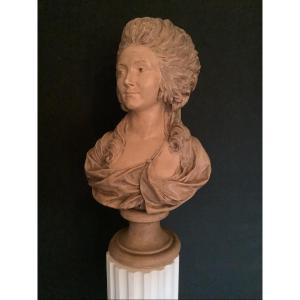 Patinated Plaster Bust Of Princess De Lamballe