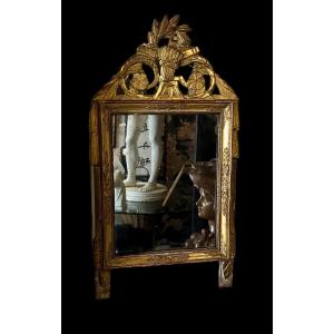 Miroir à Fronton De Style Louis XVI Circa Début XIX Eme 