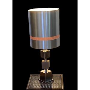 In The Taste Of Philippe Barbier, Table Lamp Made Of 3 Cubes 1980s