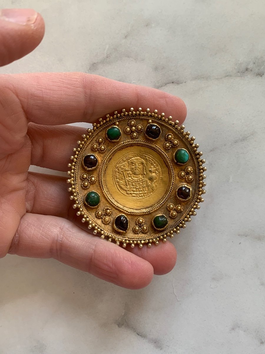 Broche Avec Monnaie Byzantine or-photo-3