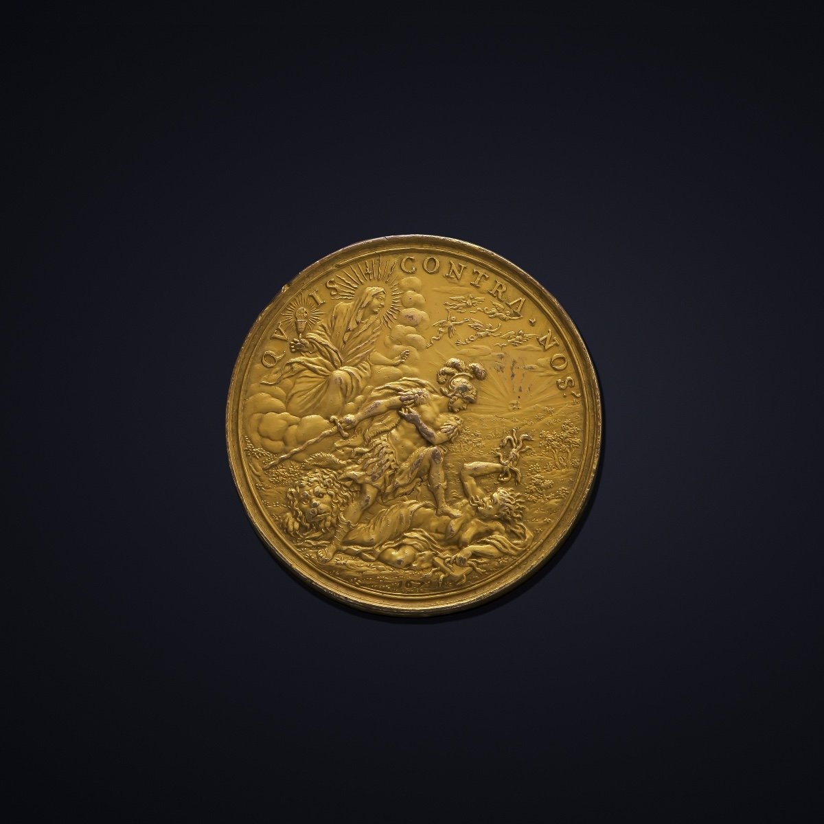 Gilt Bronze Medal, Louis XIV-photo-2