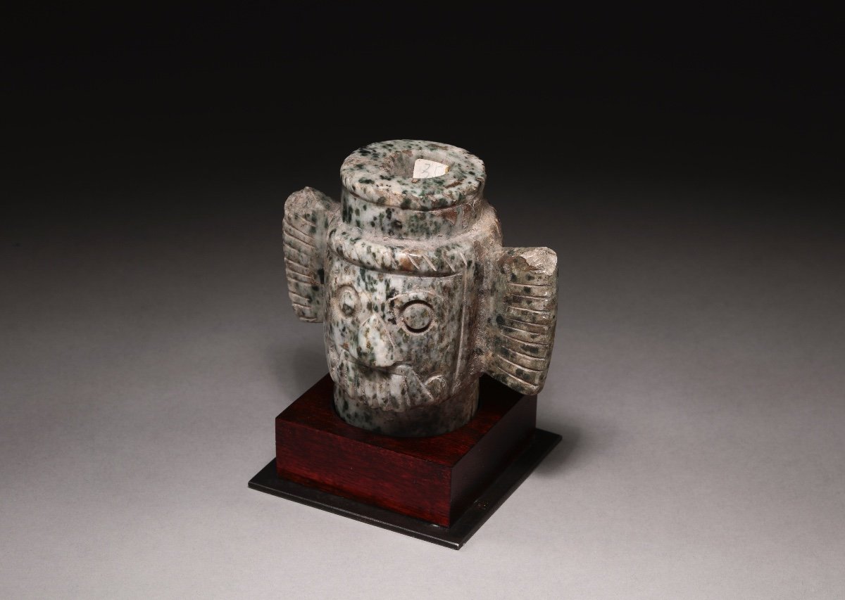 Culture Mixtèque, 1250-1520 Ap. J.-c., Tête Du Dieu Tlaloc-photo-1