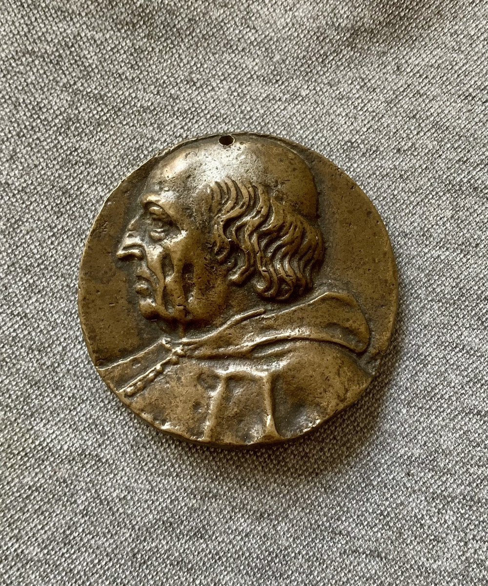 Unpublished Renaissance Medal, Bust Of A Clergyman