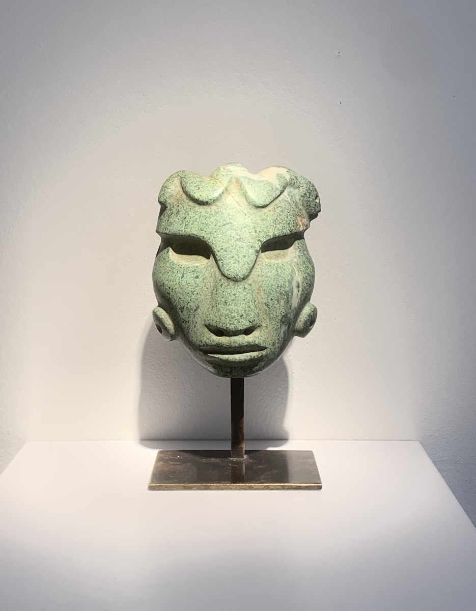 Masque Chontal en pierre, Mexique précolombien
