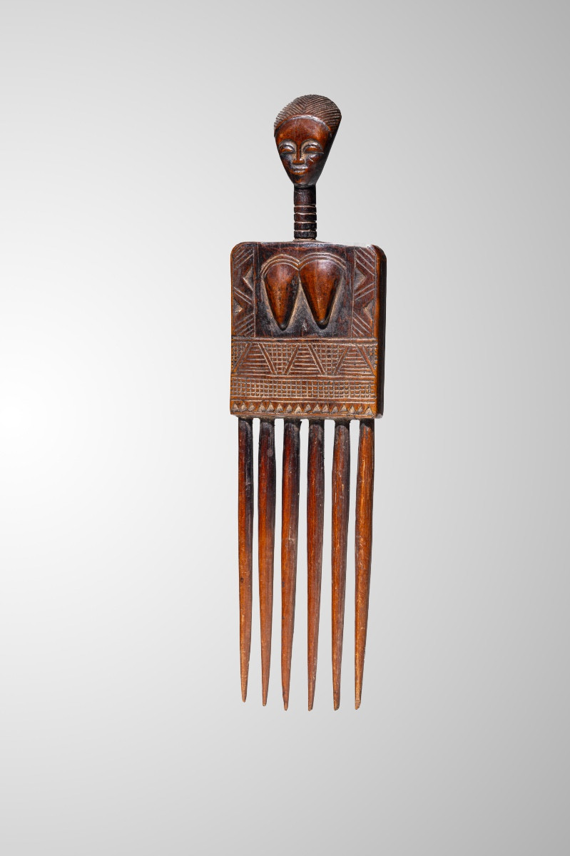 Ivory Coast, Koulango Carved Comb-photo-2
