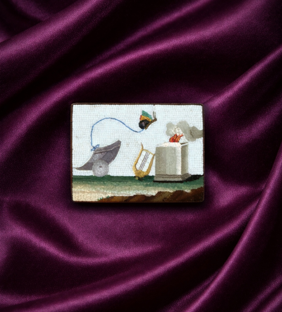 Rectangular Micromosaic With An Allegorical Scene