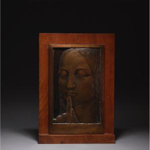 The Silence, Bronze Relief Art Deco Period