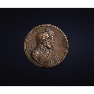 G. Dupré, Médaille En Bronze Pour Henri IV Et Marie De Médicis