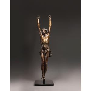 Flandres XVIIème, Christ En Bronze