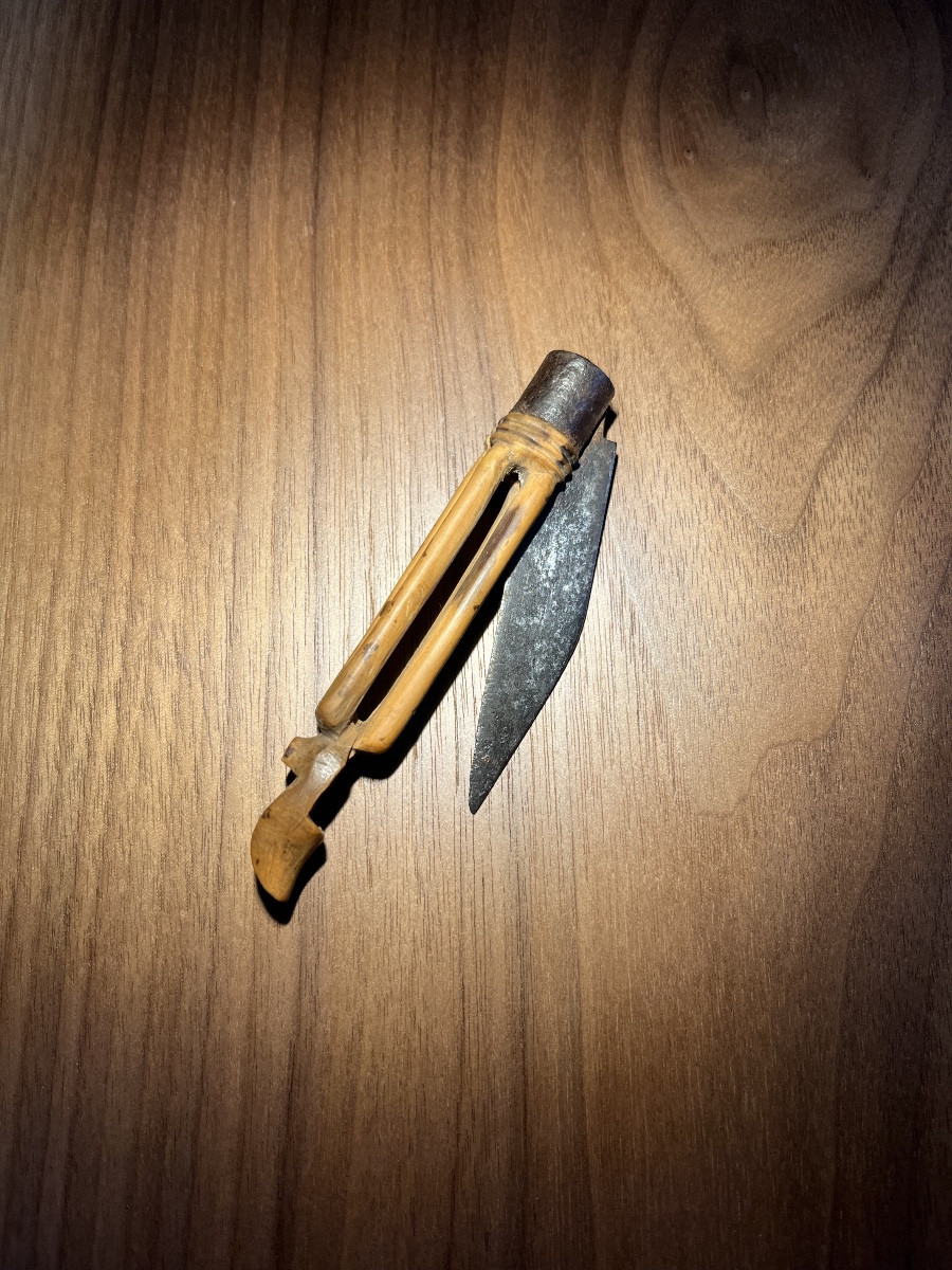 Couteau Pliant De Sabotier - Art Populaire - XIXe Siècle 19e-photo-2