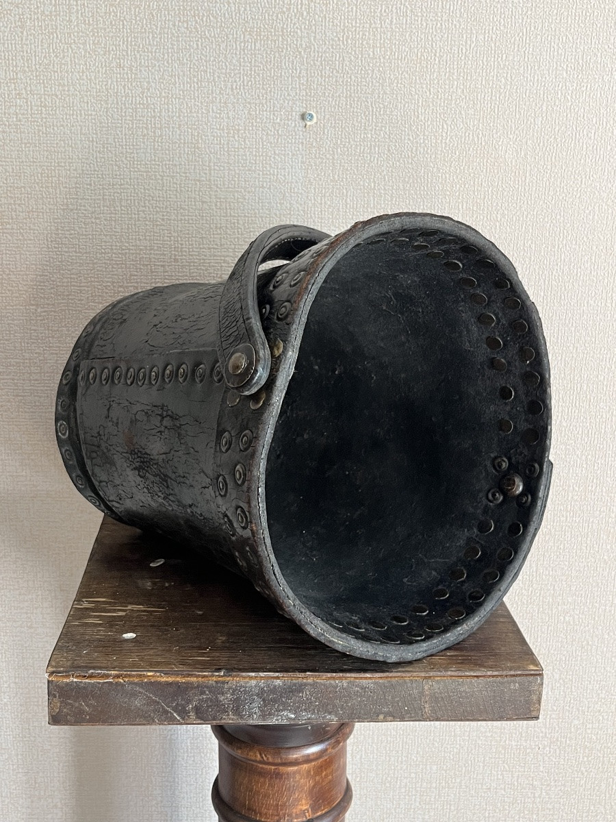 Seau de Pompier En Cuir - Fin du XVIIIe siècle 18e-photo-2