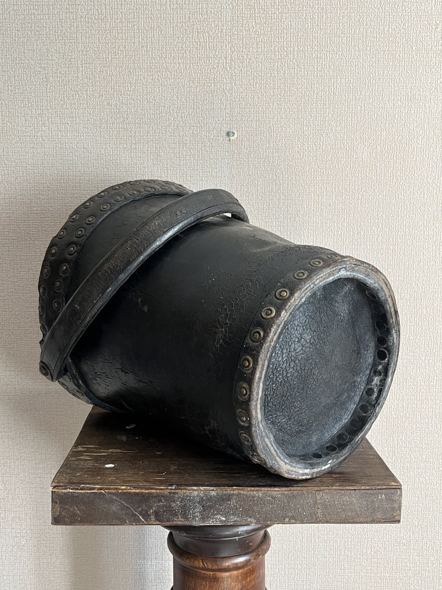 Seau de Pompier En Cuir - Fin du XVIIIe siècle 18e-photo-3
